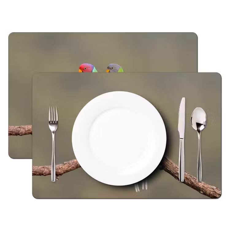 Tovaglietta – 6 pezzi - Pappagallo - Ramo - Natura - Colorato — 2