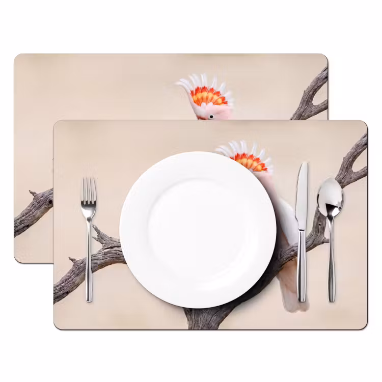 Tovaglietta – 6 pezzi - Pappagallo - Ramo - Rosa — 2