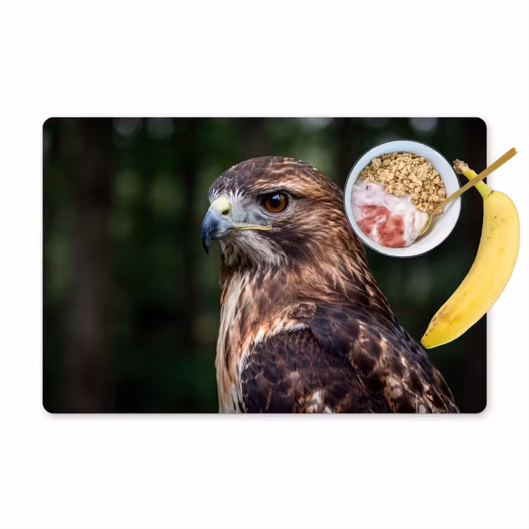 Tovaglietta – 6 pezzi - Poiana - Uccello rapace - Natura - Marrone — 1