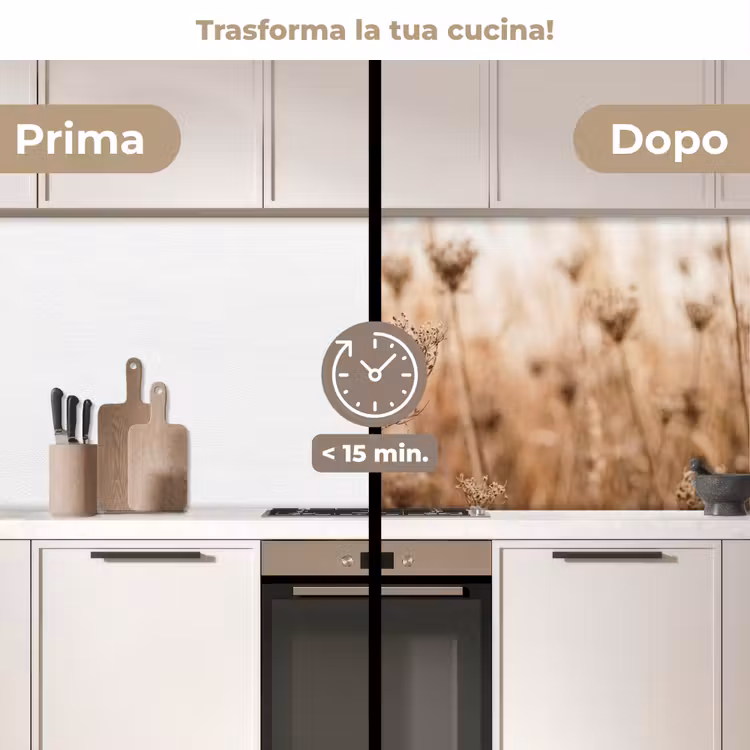 Schienale cucina - Paravento - Fiore secco - Inverno - Beige - Minimalista — 3