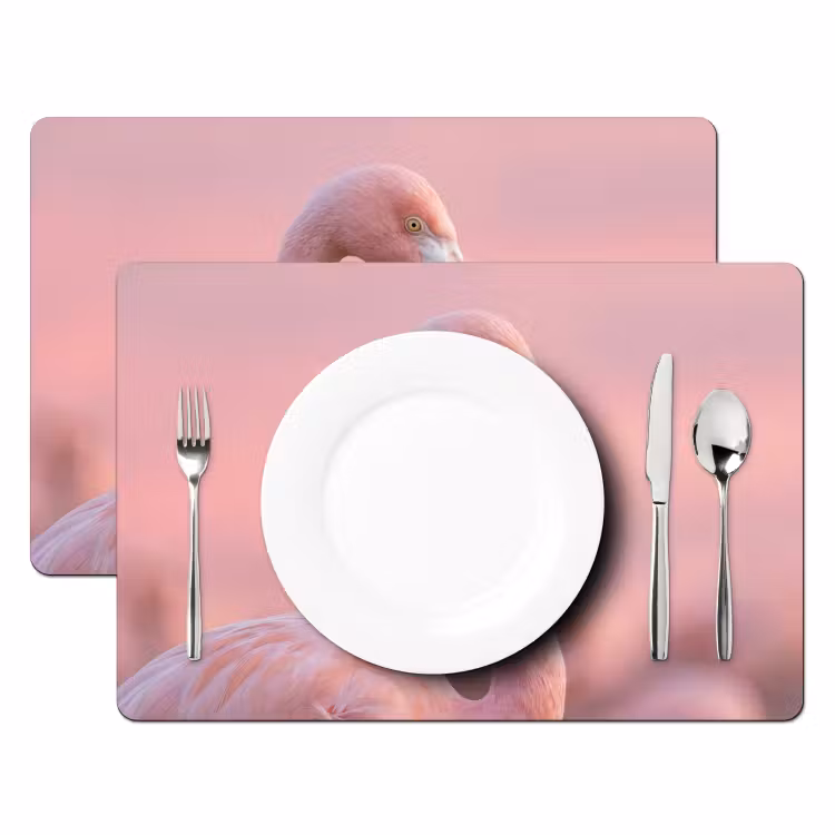 Tovaglietta – 6 pezzi - Fenicottero - Ritratto - Rosa — 2