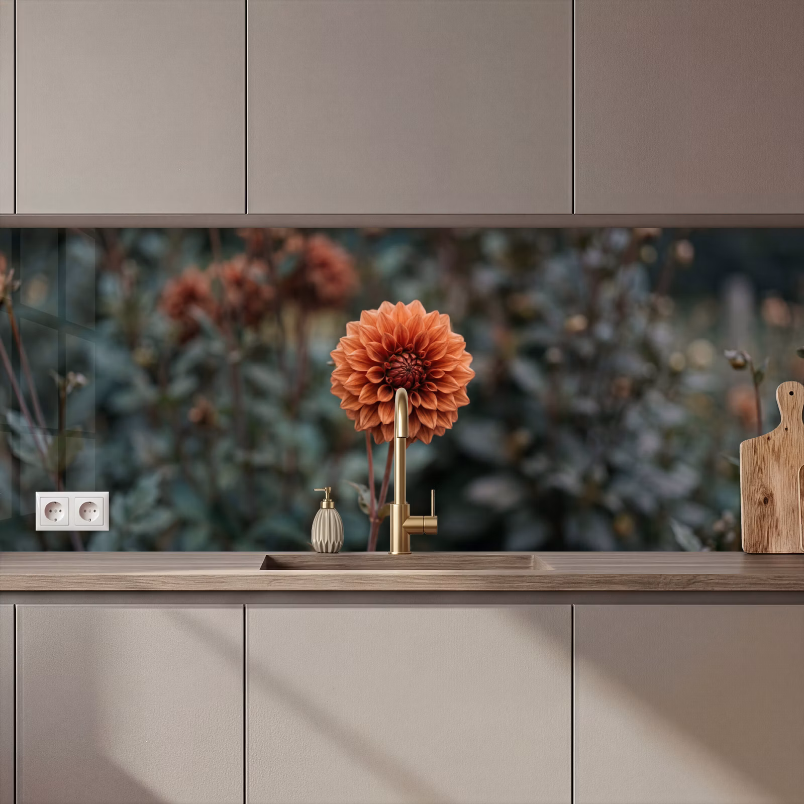 Schienale cucina - Dalia - Fiore - Natura - Atmosfera — 1