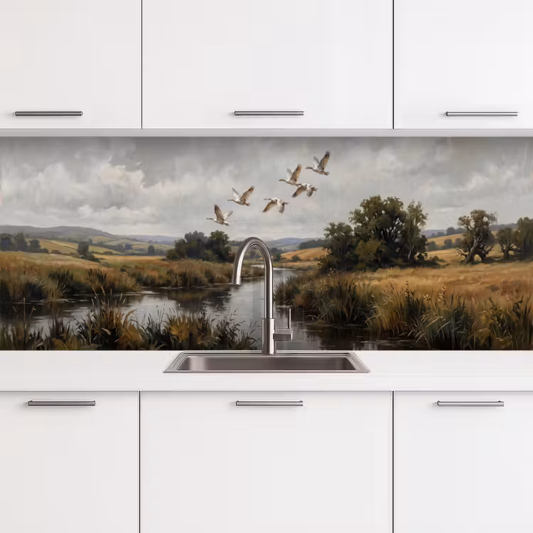 Schienale cucina - Anatre - Fiume - Paesaggio - Volo - Nostalgico — 4