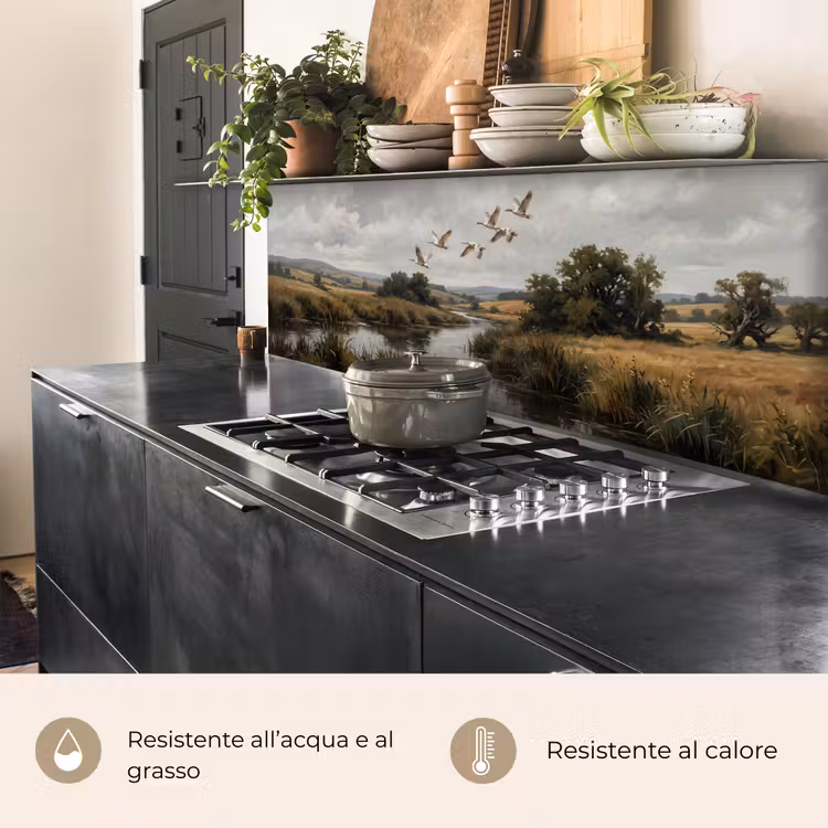 Schienale cucina - Anatre - Fiume - Paesaggio - Volo - Nostalgico — 5