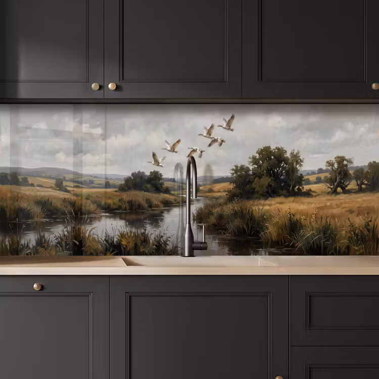 Schienale cucina - Anatre - Fiume - Paesaggio - Volo - Nostalgico — 6