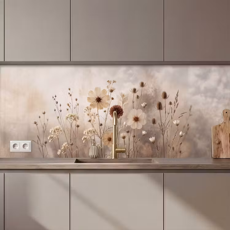 Schienale cucina - Fiori di campo - Botanico - Vintage - Natura - Rustico — 1