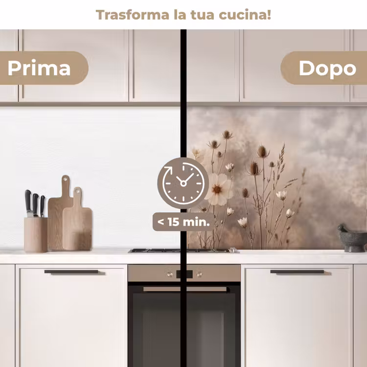 Schienale cucina - Fiori di campo - Botanico - Vintage - Natura - Rustico — 3
