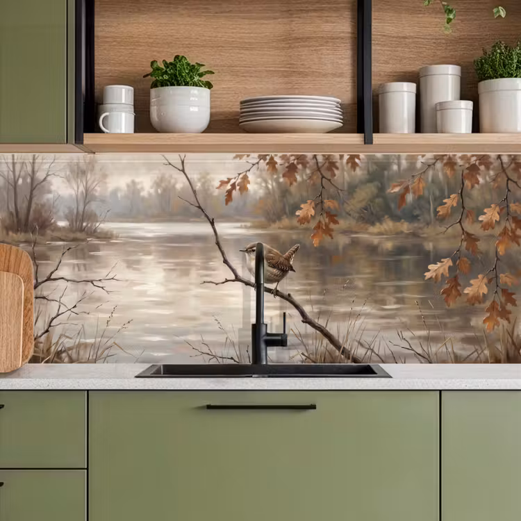 Schienale cucina - Scricciolo - Ramo - Fiume - Natura - Atmosfera — 8