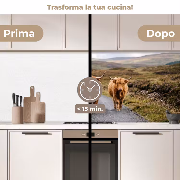 Schienale cucina - Highlander scozzesi - Strada - Paesaggio - Mandria — 3