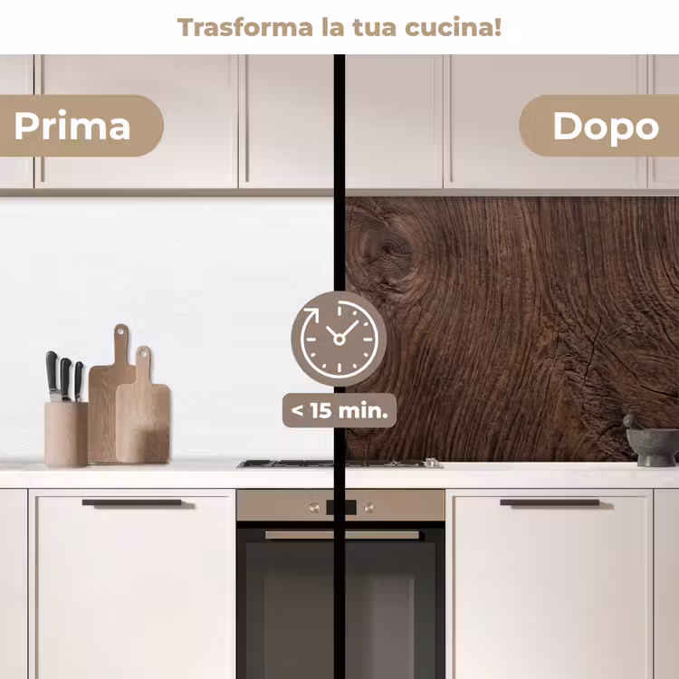Schienale cucina - Venature del legno - Struttura - Motivo - Marrone - Rustico — 3