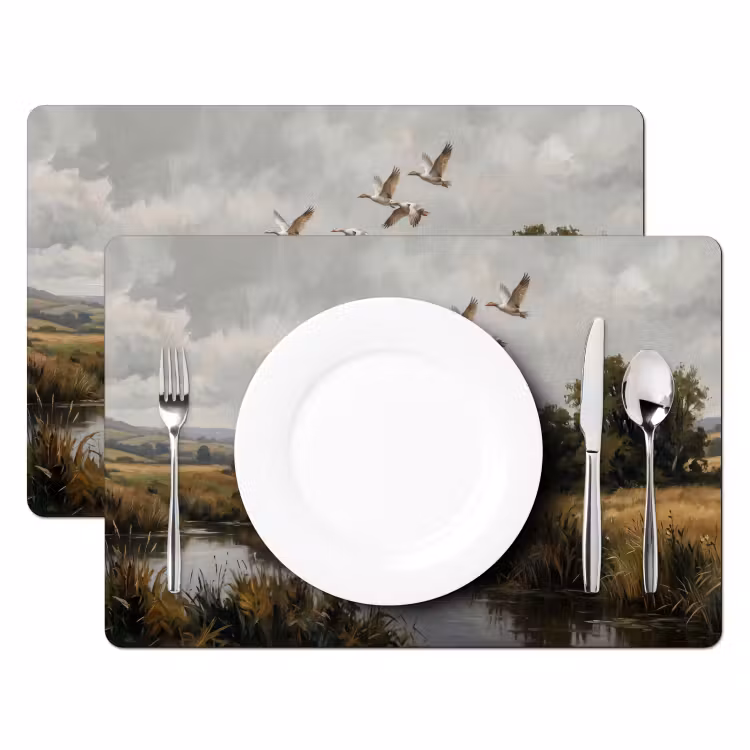 Tovaglietta – 6 pezzi - Anatre - Fiume - Paesaggio - Volo - Nostalgico — 2
