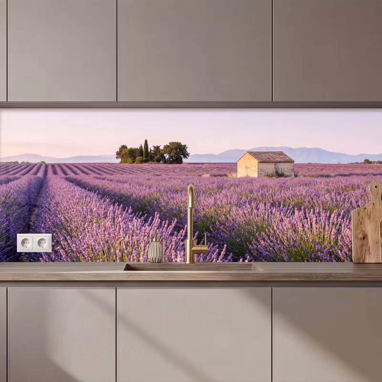 Schienale cucina - Lavanda - Paesaggio - Sereno - Viola — 1