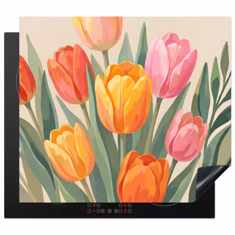 Protezione piano induzione - Tulipani - Astratto - Colorato — 1