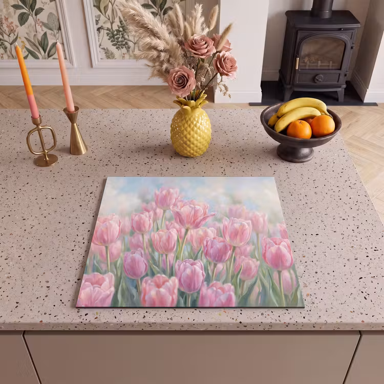 Protezione piano induzione - Tulipani - Campo - Primavera - Rosa — 3