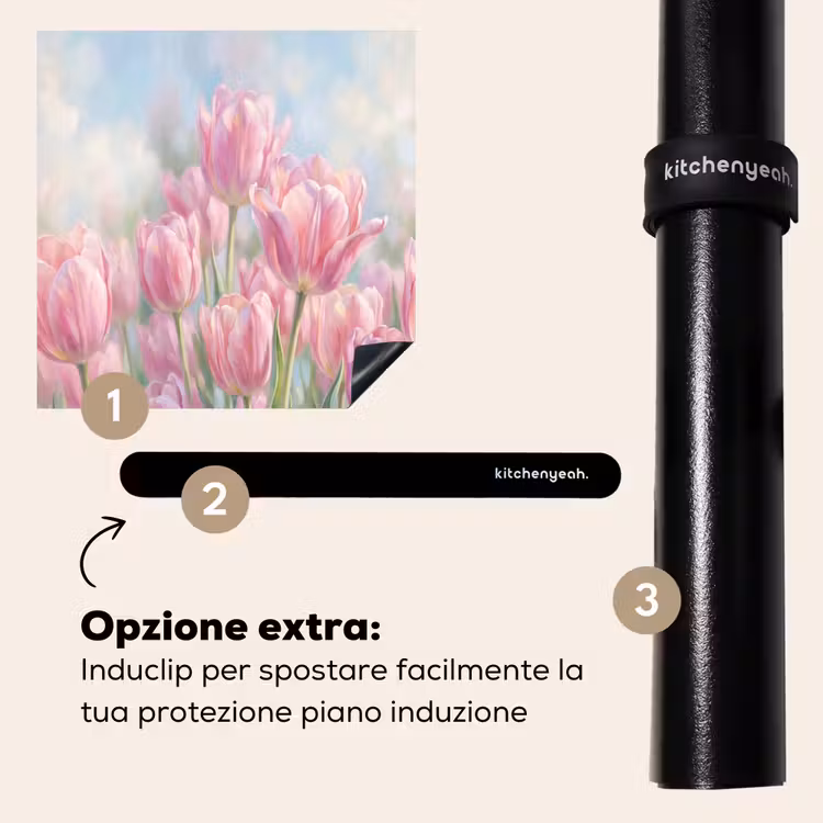 Protezione piano induzione - Tulipani - Campo - Primavera - Rosa — 8