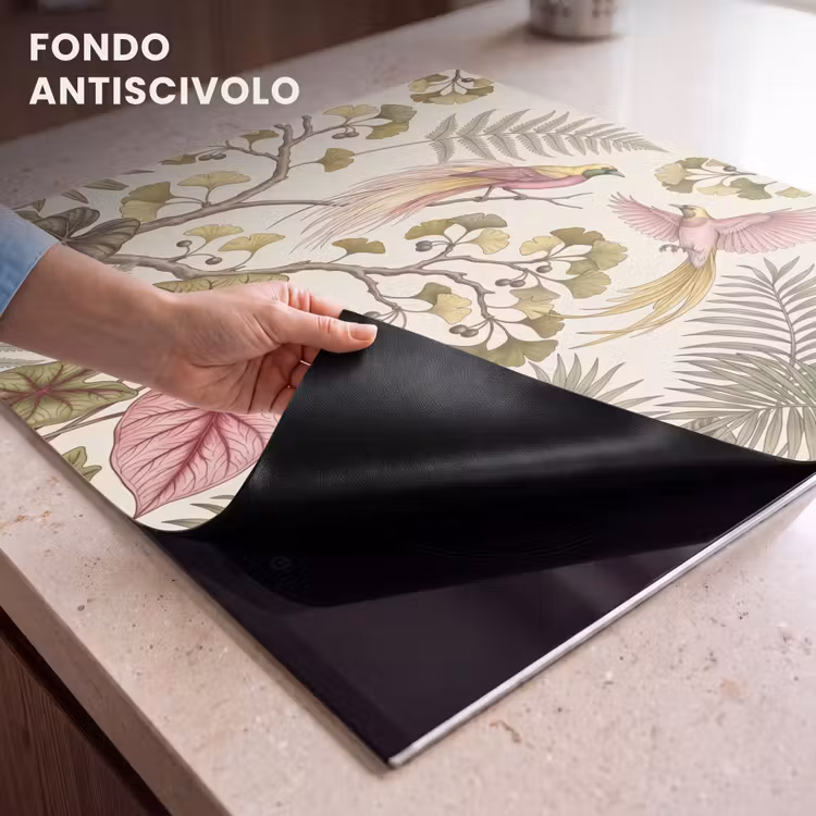Protezione piano induzione - Uccelli - Tropicale - Botanico - Rosa — 6