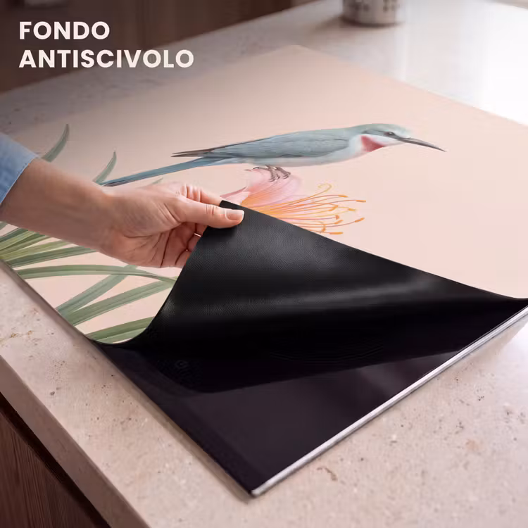 Protezione piano induzione - Uccello - Fiore - Natura - Rosa — 6