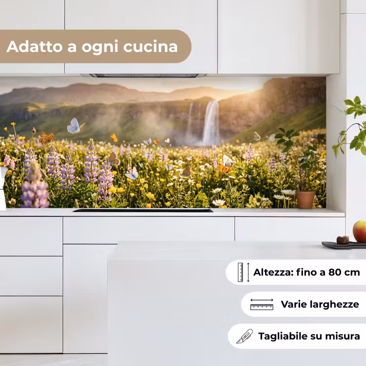 Schienale cucina - Farfalle - Cascata - Campo di fiori — 7