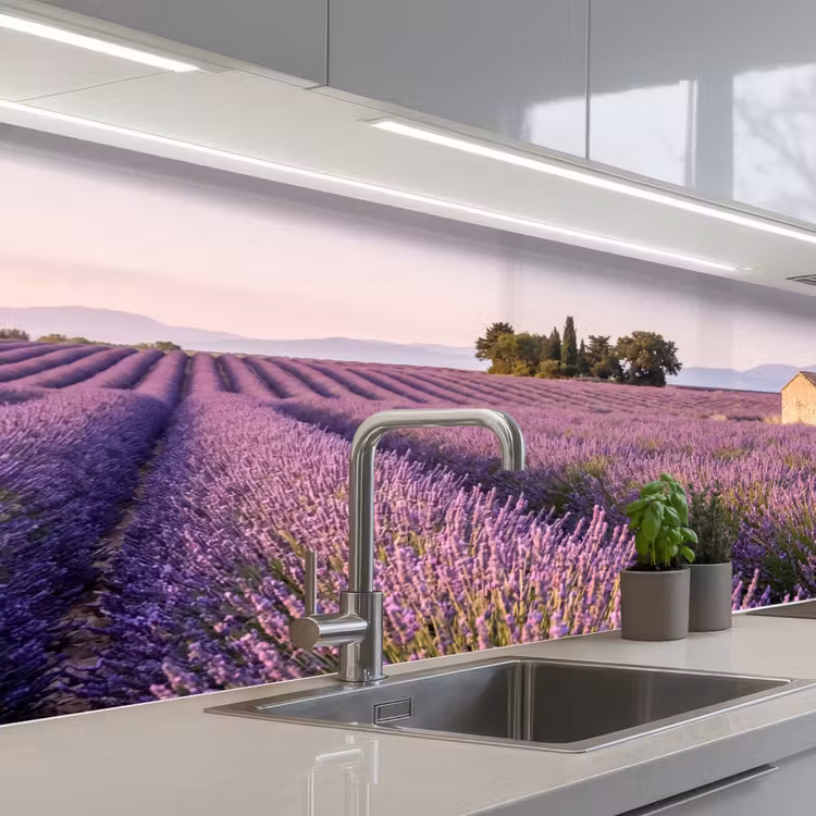 Schienale cucina - Lavanda - Paesaggio - Sereno - Viola — 2