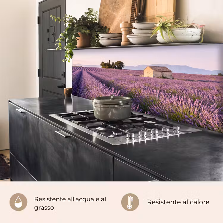 Schienale cucina - Lavanda - Paesaggio - Sereno - Viola — 5