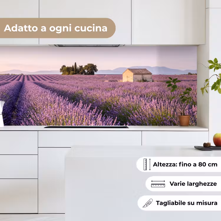 Schienale cucina - Lavanda - Paesaggio - Sereno - Viola — 7