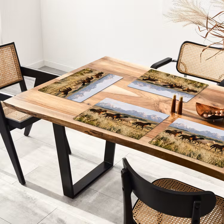 Tovaglietta – 6 pezzi - Cavalli - Branco - Montagne - Libertà - Selvaggio — 4