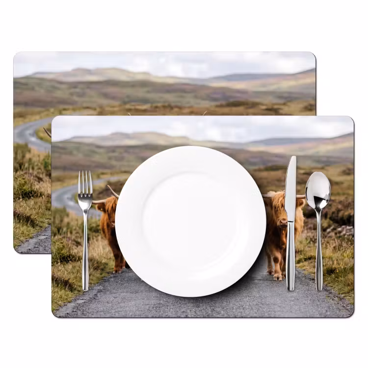 Tovaglietta – 6 pezzi - Highlander scozzesi - Strada - Paesaggio - Mandria — 2