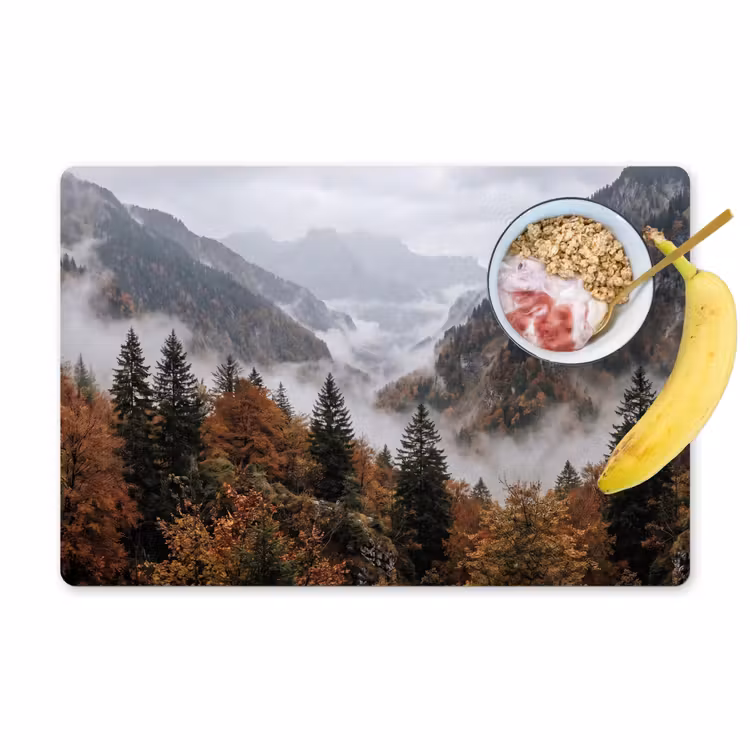 Tovaglietta – 6 pezzi - Montagne - Valle - Nebbia - Autunno - Natura — 1