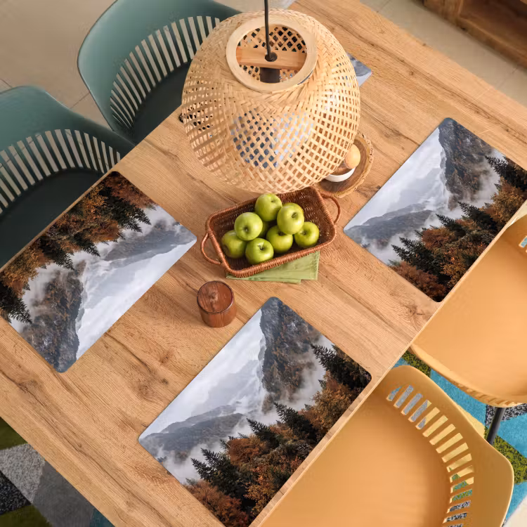 Tovaglietta – 6 pezzi - Montagne - Valle - Nebbia - Autunno - Natura — 3