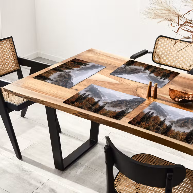 Tovaglietta – 6 pezzi - Montagne - Valle - Nebbia - Autunno - Natura — 4