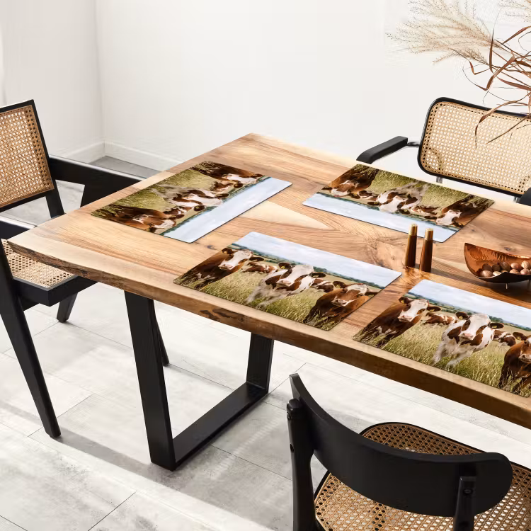 Tovaglietta – 6 pezzi - Mucche - Ritratto - Prato - Fattoria - Curioso — 4
