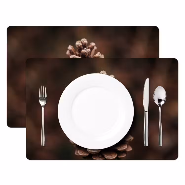 Tovaglietta – 6 pezzi - Pigna - Foresta - Autunno - Marrone - Atmosfera — 2