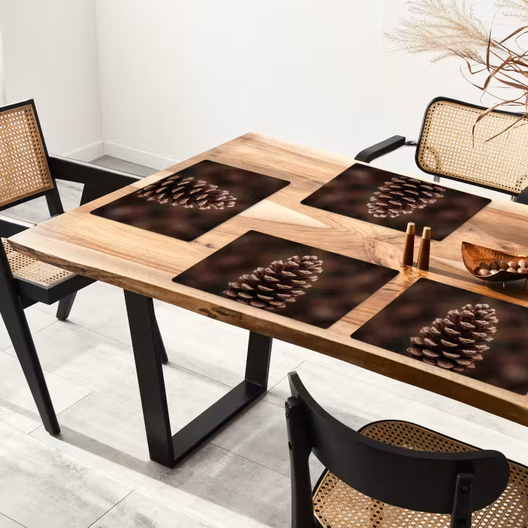 Tovaglietta – 6 pezzi - Pigna - Foresta - Autunno - Marrone - Atmosfera — 4