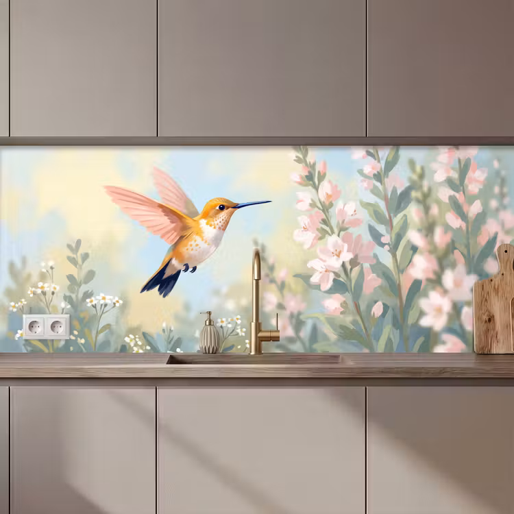 Schienale cucina - Colibrì - Illustrazione - Colorato — 1