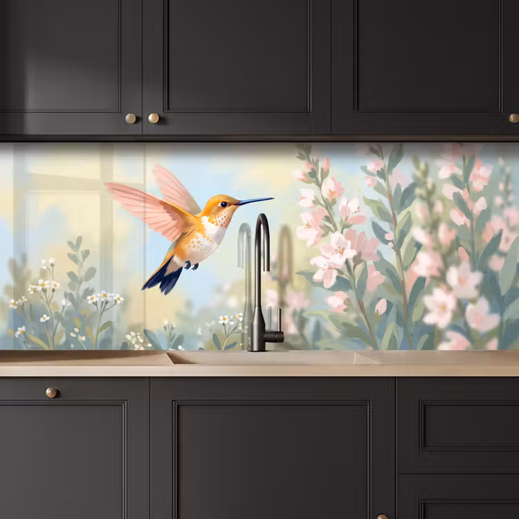 Schienale cucina - Colibrì - Illustrazione - Colorato — 6