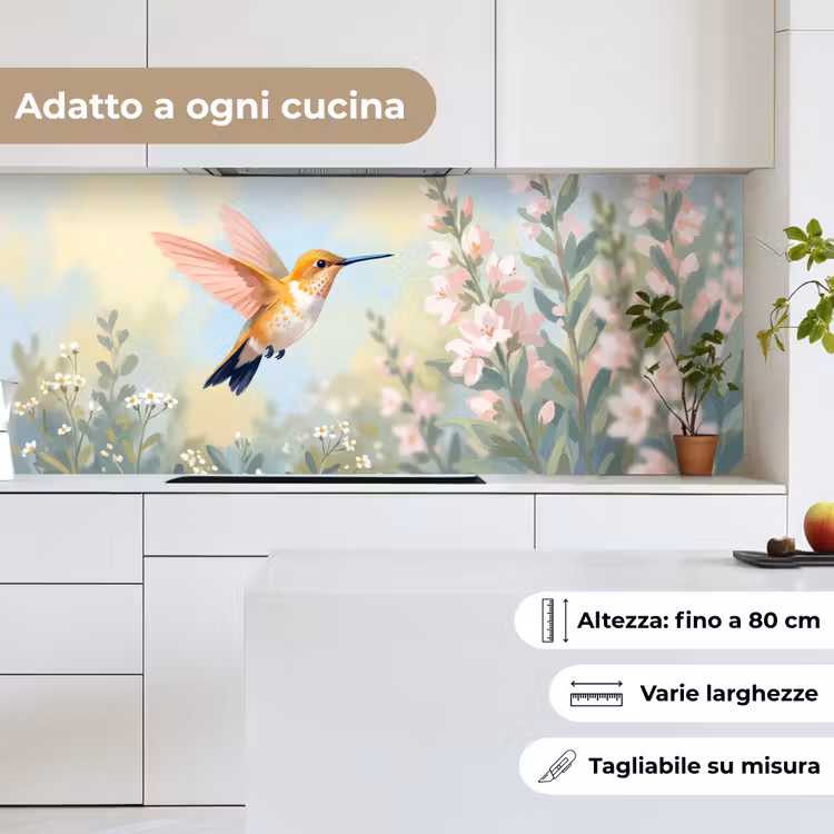 Schienale cucina - Colibrì - Illustrazione - Colorato — 7