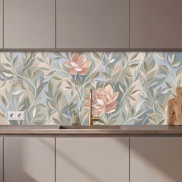 Schienale cucina - Elegante - Romantico - Rosa — 1
