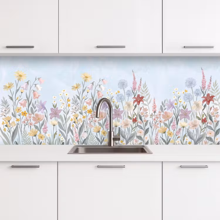 Schienale cucina - Fiori di prato - Illustrazione - Colorato — 4