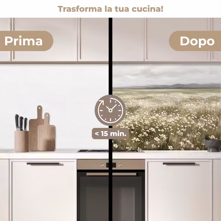 Schienale cucina - Illustrazione - Paesaggio - Bianco — 3