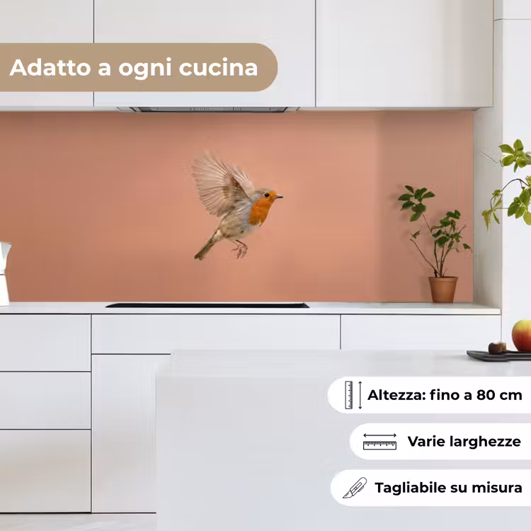 Schienale cucina - Pettirosso - Natura - Rosa — 7