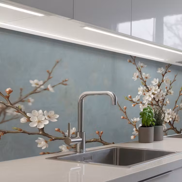 Schienale cucina - Botanica - Natura morta - Blu — 2