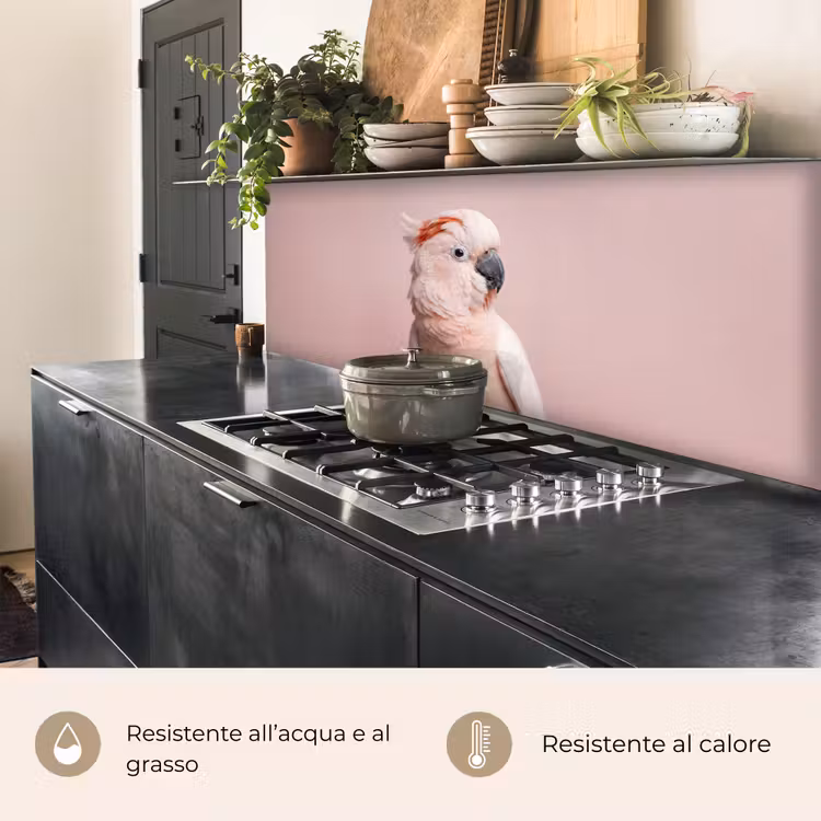 Schienale cucina - Cacatua - Ritratto - Rosa — 5
