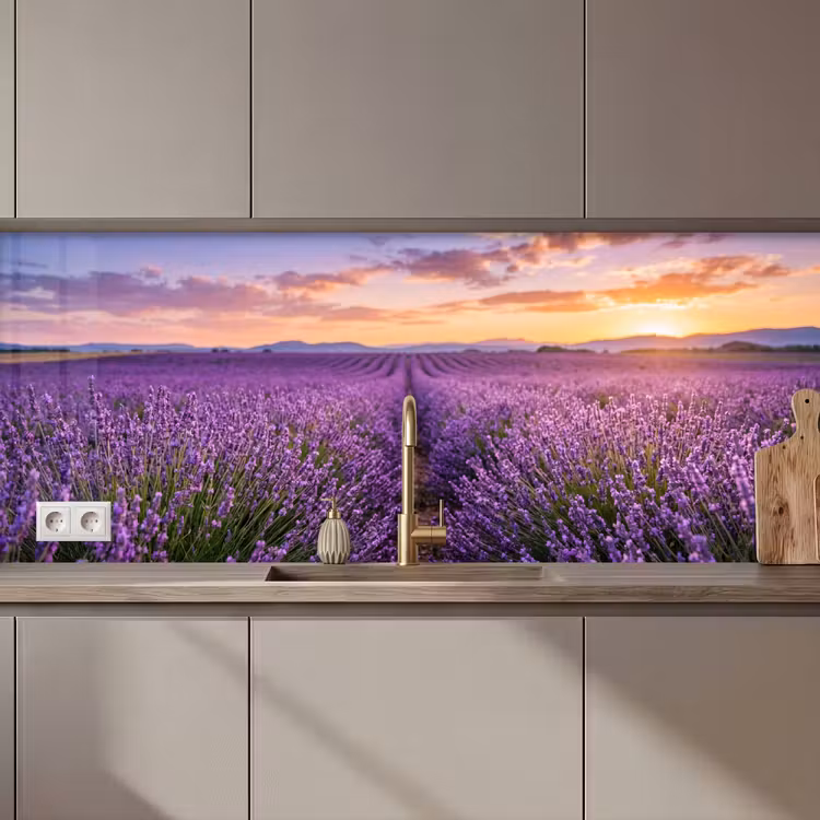 Schienale cucina - Lavanda - Campo - Natura - Viola — 1