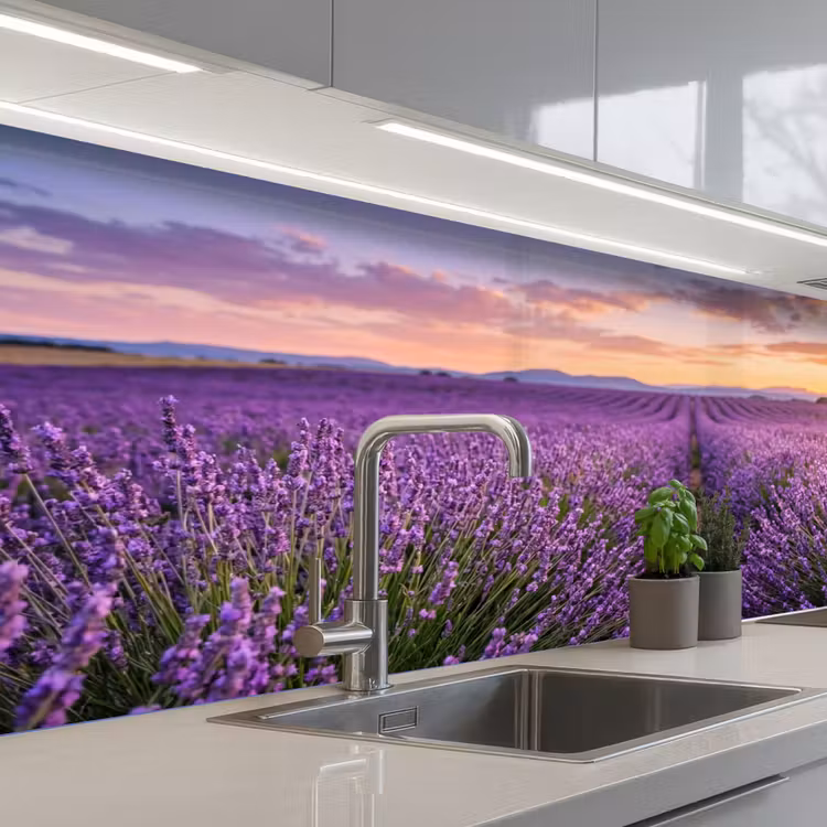 Schienale cucina - Lavanda - Campo - Natura - Viola — 2