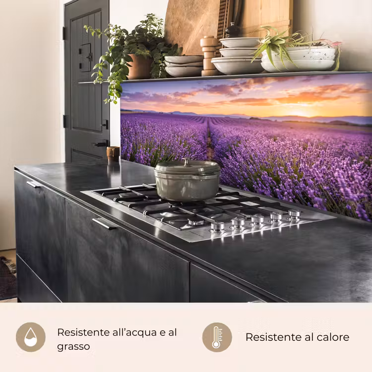 Schienale cucina - Lavanda - Campo - Natura - Viola — 5