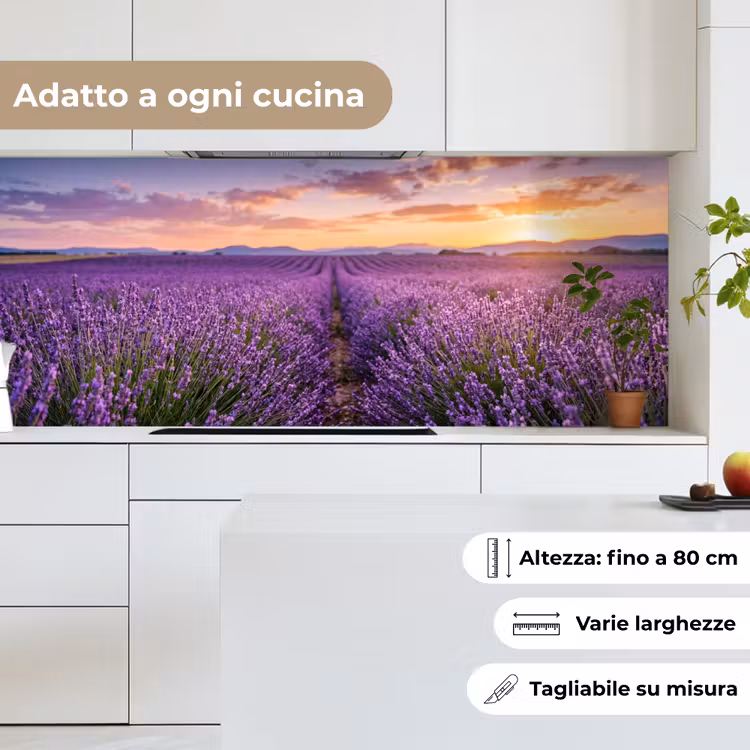 Schienale cucina - Lavanda - Campo - Natura - Viola — 7