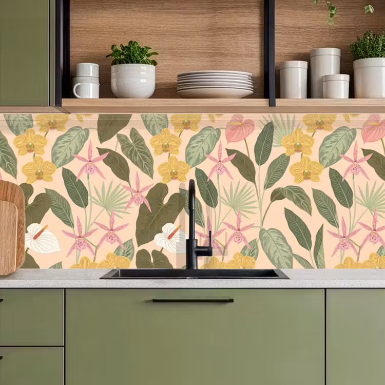 Schienale cucina - Motivo - Fiori - Colorato — 8