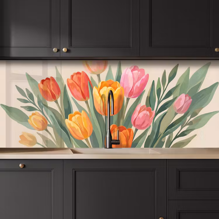 Schienale cucina - Tulipani - Astratto - Colorato — 6
