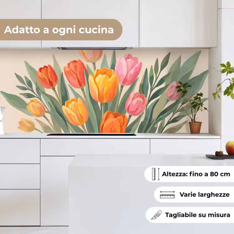 Schienale cucina - Tulipani - Astratto - Colorato — 7