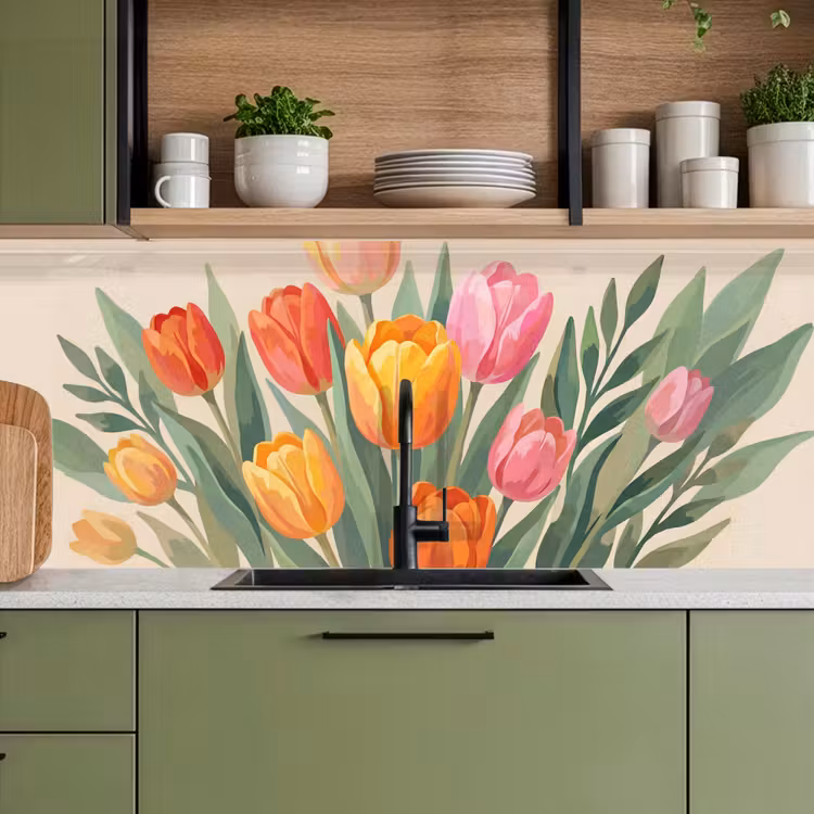 Schienale cucina - Tulipani - Astratto - Colorato — 8